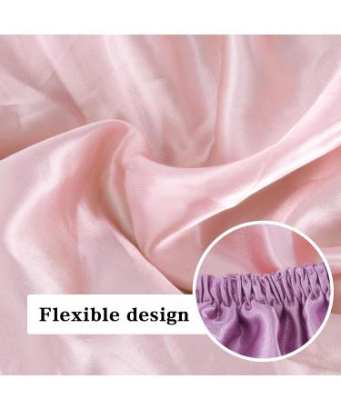 WEIPAO Silk Satin Bonnet - Reversible Double-Sided Sleep Cap for Curly Hair | Taro Purple + Pink - Buy Online on GoSupps.com