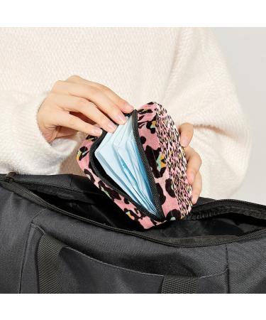 Pink Leopard Print Menstrual Cup & Pad Storage Bag - Portable Feminine Care Pouch (Color 7) - Buy Online on GoSupps.com