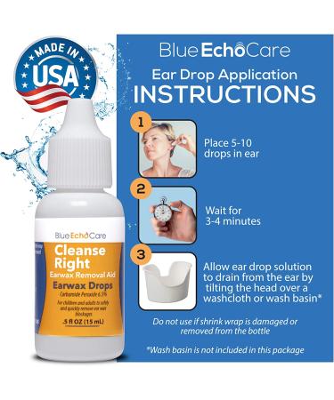 Cleanse Right Ear Wax Removal Drops - Safe & Easy-to-Use Ear Cleaner with Carbamide Peroxide - Ear Irrigation for Adults and Kids - 5 oz - Buy Online on GoSupps.com