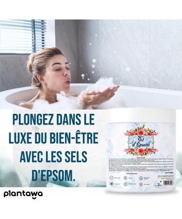 PLANTAWA - Epsom Salt 2kg | Magnesium Sulphate Relaxing Aromatherapy Bubble Bath No Toxins or Additives Wellness and Repa - Buy Online on GoSupps.com