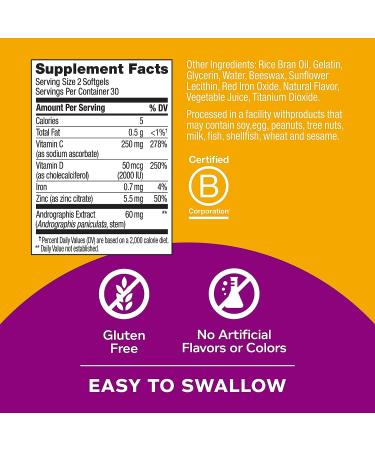 OLLY Ultra Strength Immunity Softgels - Immune & Respiratory Support - 60 Count - Buy Online on GoSupps.com