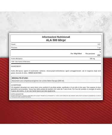  WHY SPORT WHY SPORT ALA 500 - Alpha Lipoic Acid - Lipoic Acid Supplement - Antioxidant - 60 Tablets - Buy Online on GoSupps.com