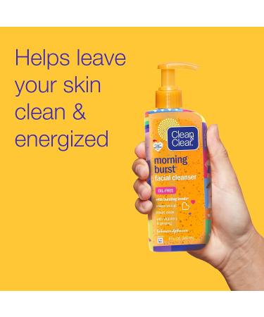 Morning Burst Oil Free Facial Cleanser 24 Fl Oz - Vitamin C & Ginseng Daily Wash Non-Comedogenic | Special Care Packaging + Makeup Cleansing Cloth Bundle (3 Pack - Buy Online on GoSupps.com