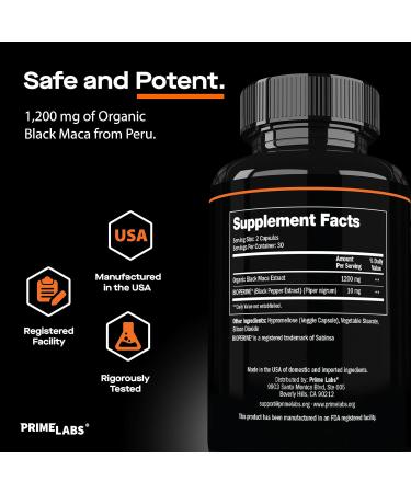 Prime Labs Prime Test Testosterone Booster + Organic Black Maca Capsules - 60 Count Each - Buy Online on GoSupps.com
