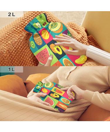 Grunge Fruit Hot Water Bottle with Cover | 1L BPA Free | Pain Relief for Headaches Neck & Shoulders - Shop Now! - Buy Online on GoSupps.com