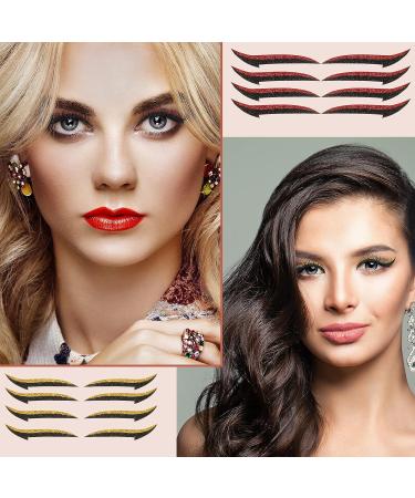 24 Pairs Glitter Eyeliner and Eyelash Stickers - Reusable Makeup Tool for Instant Eye Makeup | Waterproof & Self-Adhesive - Buy Online on GoSupps.com