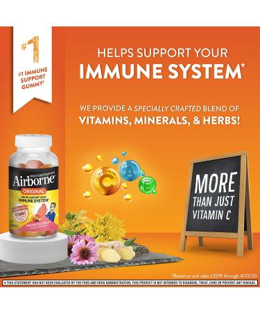 Airborne Vitamin C 750mg Gummies - Gluten-Free Immune Support Supplement (Pack of 3) - Buy Online on GoSupps.com