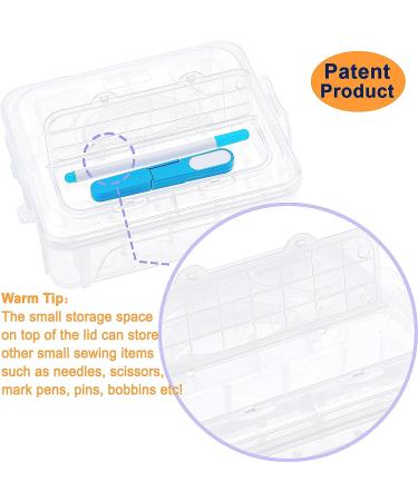 4-Layer Stackable Clear Storage Box for 80 Spools of Embroidery & Sewing Thread | Ideal Organizer for Craft Supplies (H2.2 x W1.69 Spool Size) - Buy Online on GoSupps.com