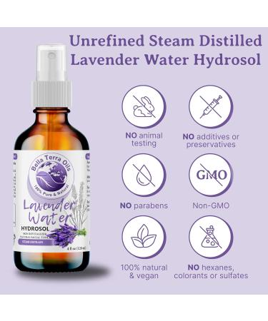 Bella Terra Oils - Lavender Water Spray 8 oz - Steam-Distilled Perfection Bursting with Vitamin K & Omega-9 Elevate Your Skin Refreshment Routine 8 Fl Oz (Pack of 1) - Buy Online on GoSupps.com