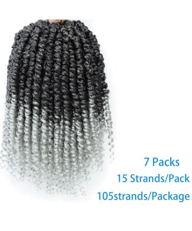 10 Inch Pre-twisted Grey Passion Twist Crochet Hair (Pack of 7) - Short Soft Pre-looped Braids for Black Women - Buy Online on GoSupps.com