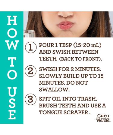 GuruNanda Original Advanced Coconut & Peppermint Oil Pulling Mouthwash - Alcohol & Fluoride Free - 100% Natural Ayurvedic Blend for Healthy Teeth & Gums - Teeth Whitening & Fresh Breath - Buy Online on GoSupps.com