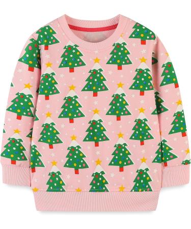Girls Cotton Sweatshirt | Long Sleeve Pullover | Toddler Clothes | Age 1-12 Years | Christmas Trees - Buy Online on GoSupps.com