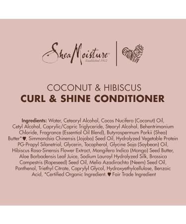 Shea Moisture Curl & Shine Conditioner - Coconut & Hibiscus Frizz Control 16 Fl Oz - Best Curly Hair Product for Healthy Curls - Buy Online on GoSupps.com