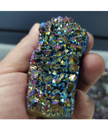 Crystal Rough Specimen Healed 1pcs Colorful Aura Quartz Crystal Cluster Electroplate Natural Stones and Minerals for Home Decor or Party Decora As a Gift (Size : 50-90g) - Buy Online on GoSupps.com