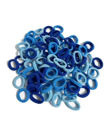 100Pcs Seamless Cotton Hair Ties for Toddler Girls Elastics Hair Ties No Damage Diameter 1 inch Ponytail Holders Baby Thin Hair Blue 03blue