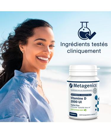 Metagenics Vitamine D3 2000 UI - Haute Dose 50 g - Soutien Immunitaire & Sant des Os - Sans Gluten Sans Lactose V g tarien - 120 Comprim s M cher Go t Citron Vert - 4 Mois - Buy Online on GoSupps.com