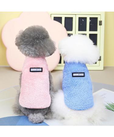 Yaodhaod Winter Fleece Dog Sweater for Small Dogs & Cats | Warm Autumn & Winter Clothing for Yorkies Chihuahuas & Puppies - Size L Pink - Buy Online on GoSupps.com
