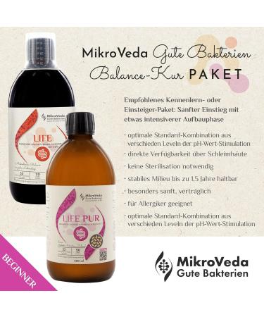 Microveda Structure Cure Beginner Kit - Vegan Ferment Drink with 33 Bacterial Strains 1x Microveda Life & Life Pure (2x0.5L Glass Bottles) - International Shipping Available - Buy Online on GoSupps.com