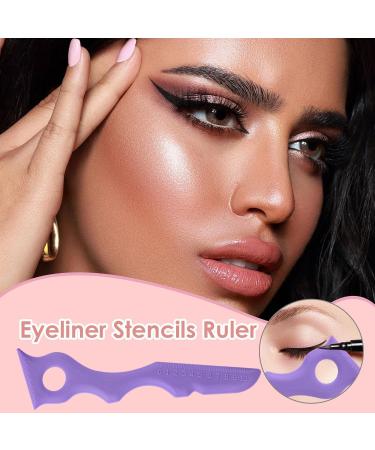Eyeliner Tool Applicator | Eyebrow Makeup Silicone Stencils Beginner-Friendly Lip Stencils Portable Shaping Tool for Girls Shakven Purple - Buy Online on GoSupps.com