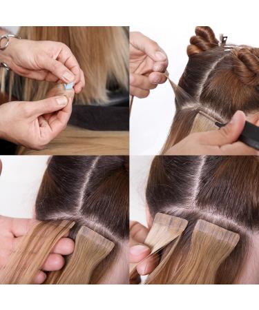 Ajerg Hair Extensions Tape Kit - 1220-Piece Double Adhesive Replacement Tape for Tape-in Hair Extensions | Includes Plastic Scrap & Blades - Buy Online on GoSupps.com