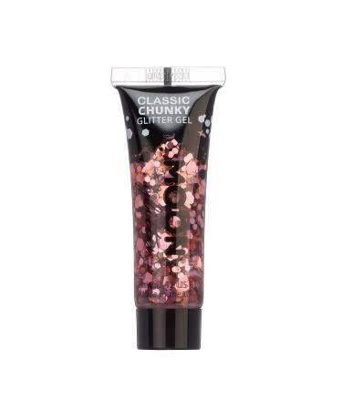 Classic Chunky Face & Body Glitter Gel by Moon Glitter - Pink - Cosmetic Festival Glitter Face Paint for Face Body Hair Nails - 12ml