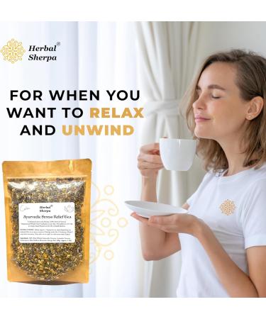 STRESS RELIEF TEA - Camomile Lavender Blue Mallow Blossoms Lemongrass - Ancient Ayurvedic Recipe 100% Pure & Natural. By Herbal Sherpa UK (30) - Buy Online on GoSupps.com