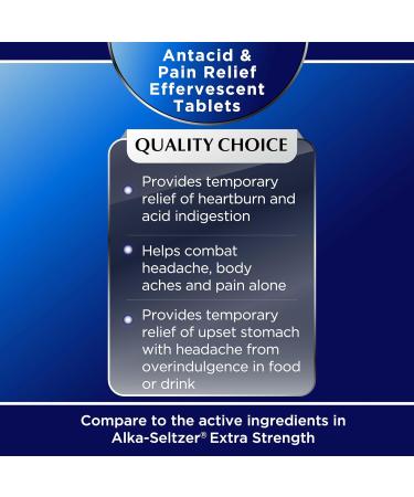Quality Choice Antacid Relief Bundle Calcium Carbonate Chewable Tablets 72 Count and Effervescent Antacid and Pain Relief Tablets 24 Count - Buy Online on GoSupps.com