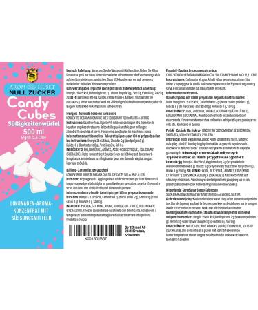 Zero Sugar Candy Cubes Pop Soda Syrup Concentrate 500 ml - Create 12.5 Litres Sugar-Free Soft Drink - Buy Online on GoSupps.com