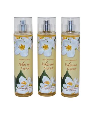 Bath & Body Works Fragrance Mist 3-Pack 8oz Each (White Tea and Ginger)