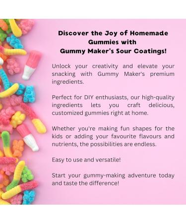Gummy Makers Professional Strength Sour Gummy Coating Powder - Premium Canadian Ingredients - Perfect for DIY Gummy Makers - Add Sour Flavor & Texture to your homemade gummies! - Buy Online on GoSupps.com