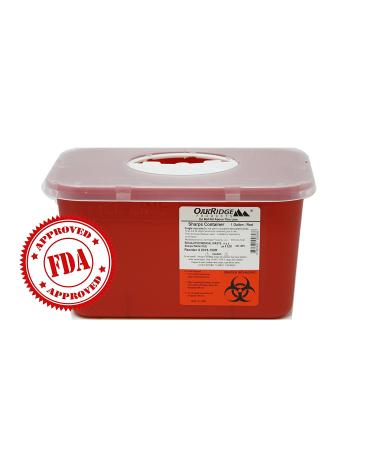 OakRidge 1 Gallon Sharps Disposal Container Ideal for Diabetics | Personal Size - Buy Online on GoSupps.com