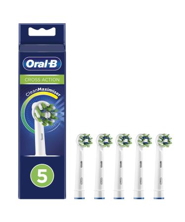 Oral-B CrossAction Electric Toothbrush Heads with Clean Maximiser Technology (Pack of 5) 5 Count (Pack of 1)