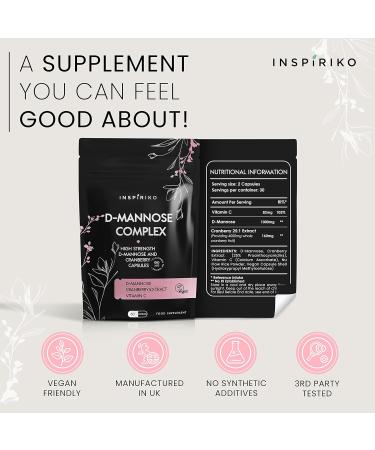 D-Mannose 1000mg Tablets - UTI Treatment & Cystitis Relief for Women - High-Strength 3-in-1 Formula with Cranberry Extract, Vitamin C - 120 Capsules - Buy Online on GoSupps.com