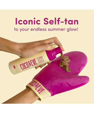 Coco & Eve Self Tanner Mousse Kit - Medium | Natural Sunless Tanning Lotion & Applicator Mitt | Sunny Honey Bali Bronzing Solution - Buy Online on GoSupps.com