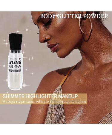 Luxury Body Glitter Powder & Face Highlighter - Sparkling White Loose Makeup for Eyes Hair & Lips - Perfect for Festivals & Events - Buy Online on GoSupps.com