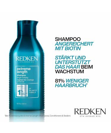 Redken Extreme Length Shampoo 300ml | Anti Hair Breakage & Biotin for Long Strong Hair - International Shipping Available - Buy Online on GoSupps.com