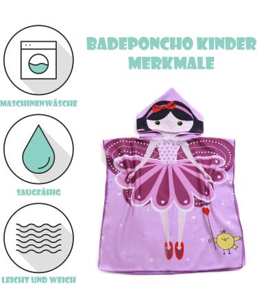 FEBE Ballerina Bath Poncho for Kids | Hooded Towel & Bathrobe for Toddlers | International Shipping - Buy Online on GoSupps.com