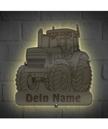 Personalized Tractor Wall Sign | Custom Wooden Decoration with Name & Optional Lighting - Perfect Gift - Buy Online on GoSupps.com