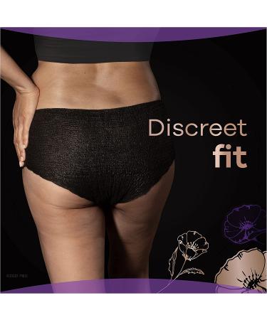 Always Discreet Boutique Incontinence & Postpartum Underwear, Large, Black - 20 Count - Buy Online on GoSupps.com