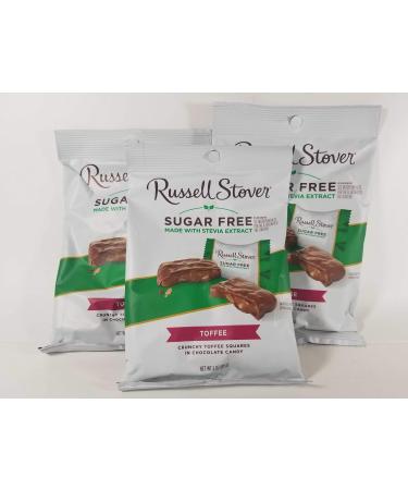 Russell Stover Sugar Free Toffee Squares 3oz (Pack of 3)