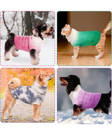 Cit toile Warm Winter Dog Sweater | Soft Knitted Turtleneck Pet Coat for Cold Weather | Color Gradient Design for Small & Medium Dogs | Blue XS X-Small - Buy Online on GoSupps.com