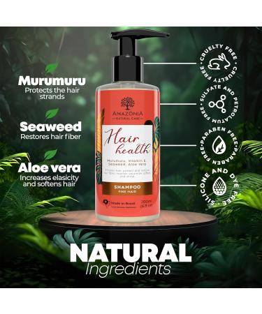 All Natural Hair Health Shampoo for Men & Women | Deep Hydration & Nutrition | Clarifying Shampoo with Murumuru Vitamin E Seaweed & Aloe Vera | Prevent Hair Breakage - 6.8oz - Buy Online on GoSupps.com