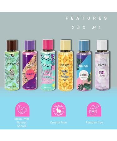 BEA'S Hair & Body Fragrance Mist 8.4 Fl Oz / 250 mL Sensuel Notes of Rose Jasmine Woody floral and fresh scent Almond Coconut Floral Lemon Raspberry Vanilla - Buy Online on GoSupps.com