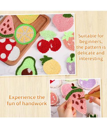 Cindeer 10 Pcs Glow in The Dark Food Series Punch Needle Embroidery Magnet Set with Patterns and Tools - Buy Online on GoSupps.com