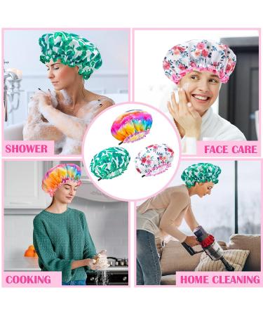 Extra Large Reusable Waterproof Shower Cap for Women - Adjustable & Washable XL Hair Cap - Keep Long Hair Dry with Oversized Shower Hat - Buy Online on GoSupps.com