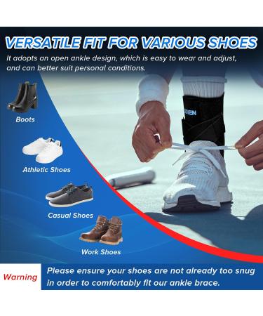 Sioven Ankle Support Brace for Sprained Ankle & Ligament Damage Sports Protect Plantar Fasciitis Achilles tendonitis Injury Recovery Adjustable Ankle Brace Wrap Strap for Men and Women (XL) - Buy Online on GoSupps.com