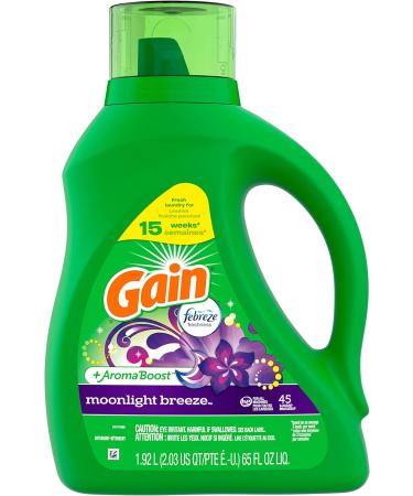 Gain Aroma Boost Liquid Laundry Detergent Moonlight Breeze Scent 45 Loads 65 Fl Oz - 2 Pack HE Compatible - Buy Online on GoSupps.com