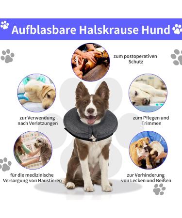 Shop Lollanda Inflatable Breaking Crane Dog Collar - Adjustable Soft & Leak-Proof Protective Collar for Surgery Recovery in Pets - Ideal for Dogs & Cats (Large) - Buy Online on GoSupps.com