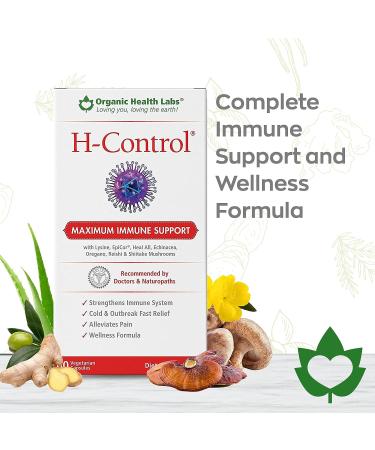 Organic Health Labs H-Control Immune System Booster - Vitamin C with Zinc 60 Veggie Capsules for Maximum Immune Support - Buy Online on GoSupps.com