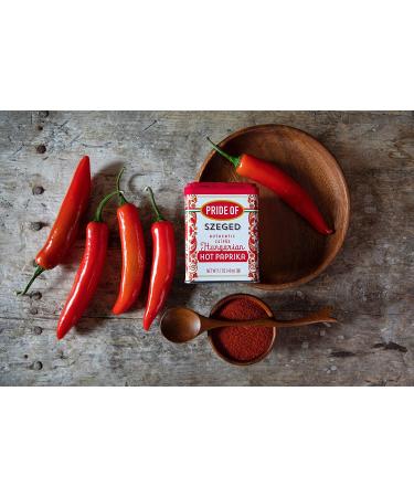 Authentic Pride Of Szeged Hungarian Hot Paprika - Gluten Free, Kosher, Non-GMO, 1.7 oz - Buy Online on GoSupps.com